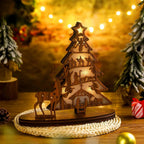 Illuminated Christmas Tree Nativity Scene Ornament with Reindeer