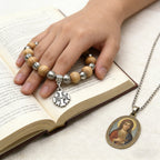 Our Lady of Mary Pendant Royal Blue Pearl Rosary Bracelet: A Wrist-Worn Reminder of Grace