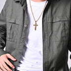 Personalized Irish Celtic Knot Cross  Religious Pendant with Name Necklace(Gold/Silver/Black)