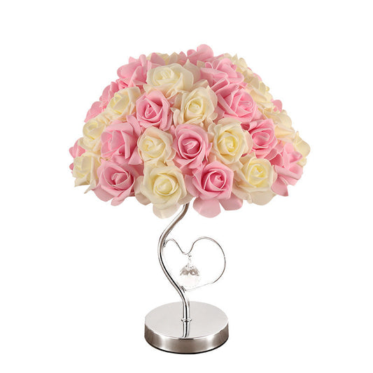 🌹Romantic Rose Petal Table Lamp with Heart-Shaped Base 🏆