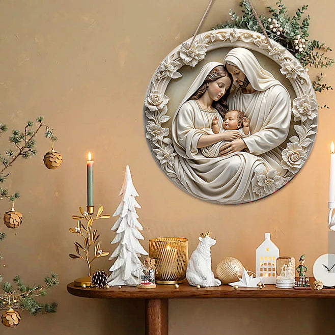 Holy Family & Nativity Holly Wood Hangings — A Piece of Heaven at Home