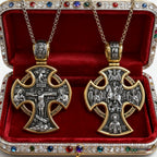 Double-sided S925k silver pendant depicting the Passion of Christ and St. George slaying the dragon.