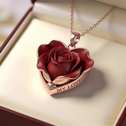Personalized Rose Heart Necklace🌹🏆