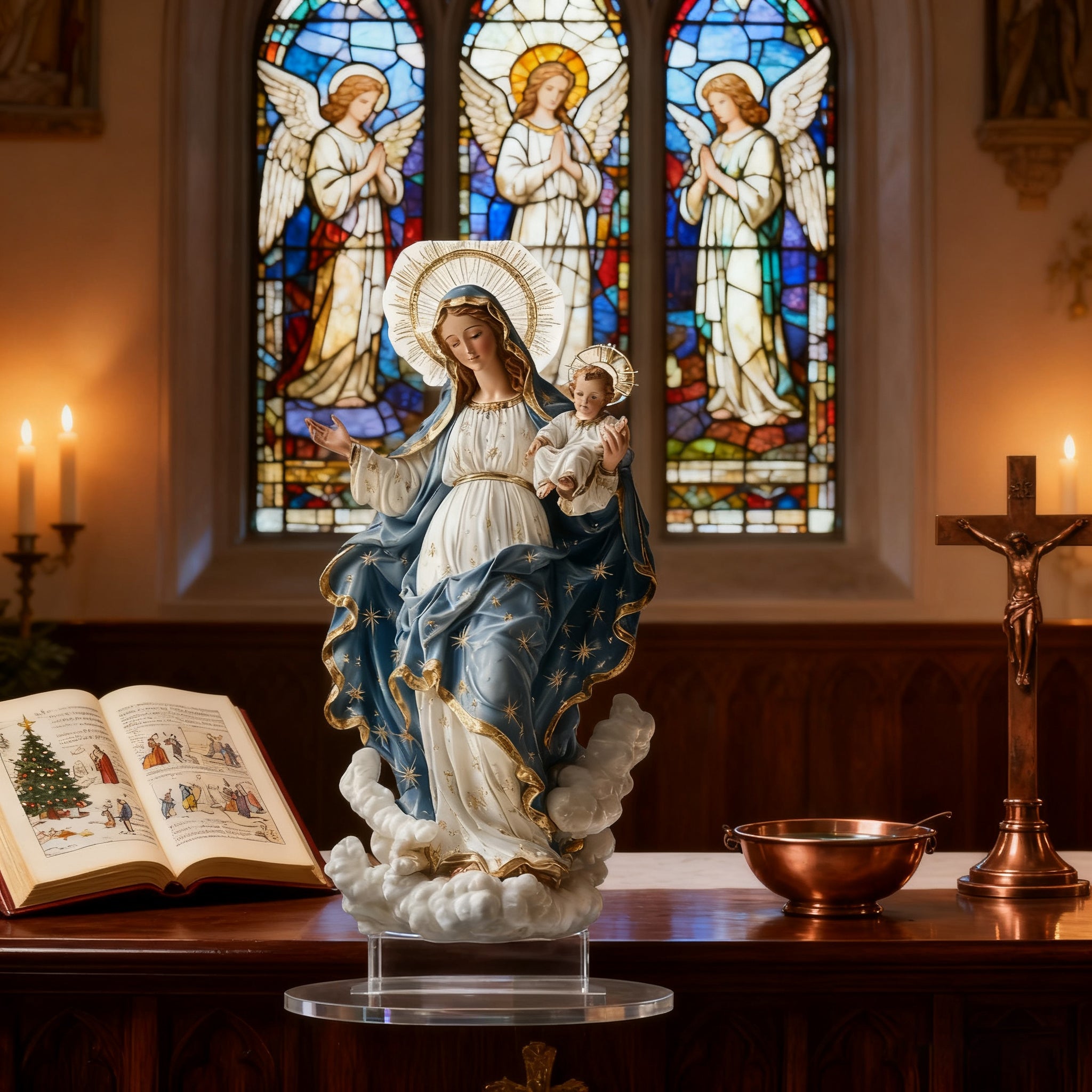 🌟 Our Lady of Grace Acrylic Desktop Statue: A Christian Symbol of Mary’s Love & Christ’s Presence