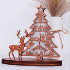 Illuminated Christmas Tree Nativity Scene Ornament with Reindeer