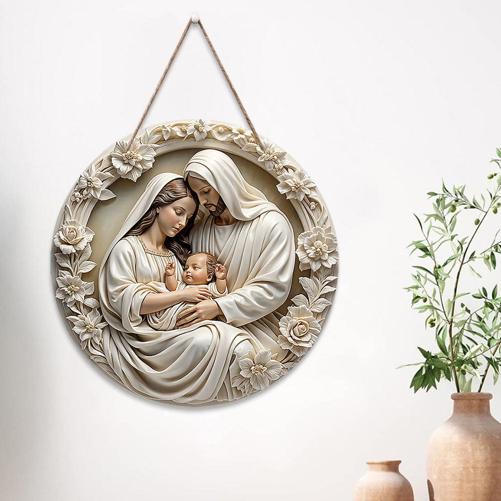 Holy Family & Nativity Holly Wood Hangings — A Piece of Heaven at Home