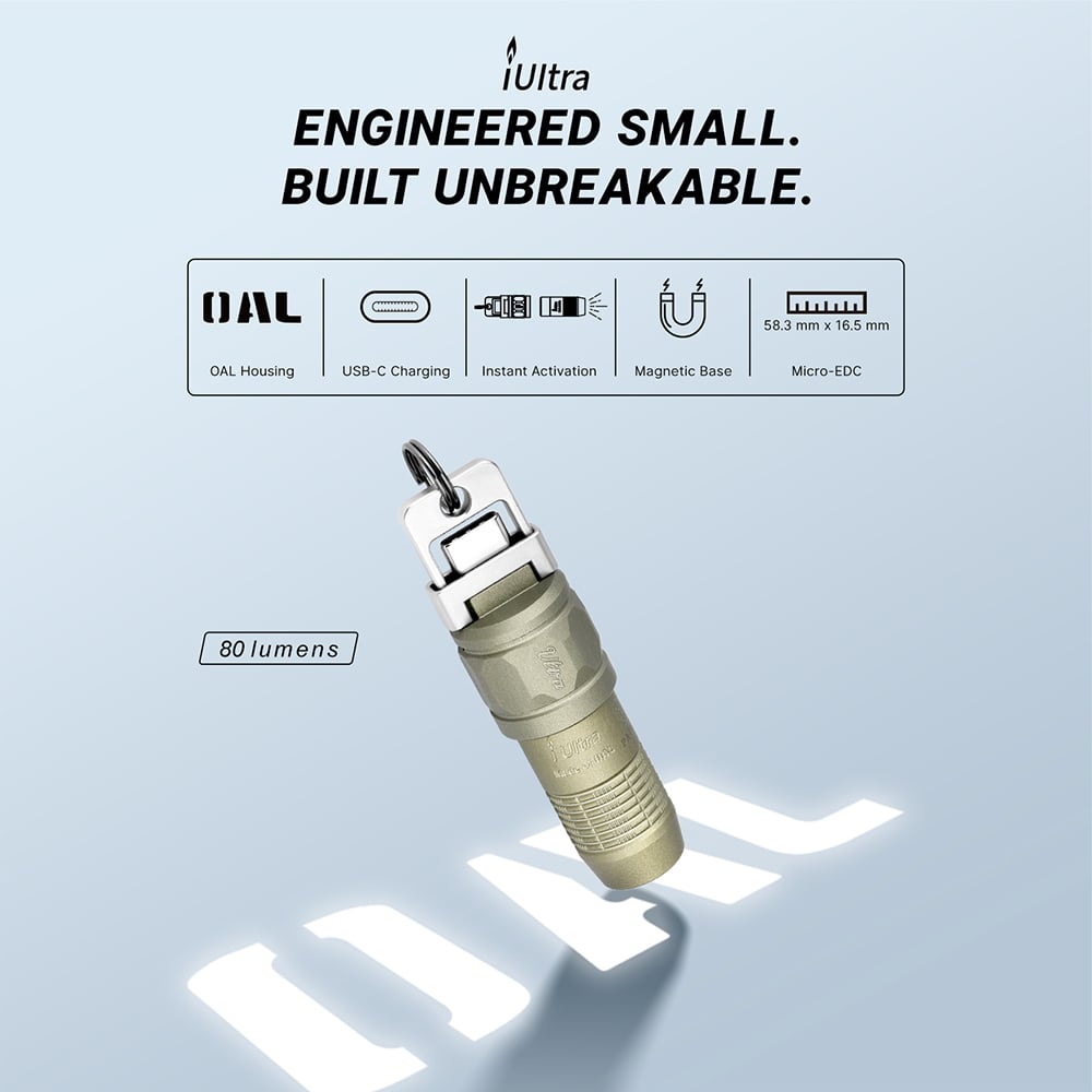 iUltra Keychain Flashlight in Olive Green – The Ultimate Keychain Flashlight🔥
