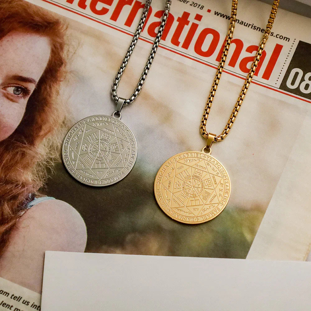 Seal 7 Archangel Pendants Protection Amulet Against Evil Eyes, Curses, Spells