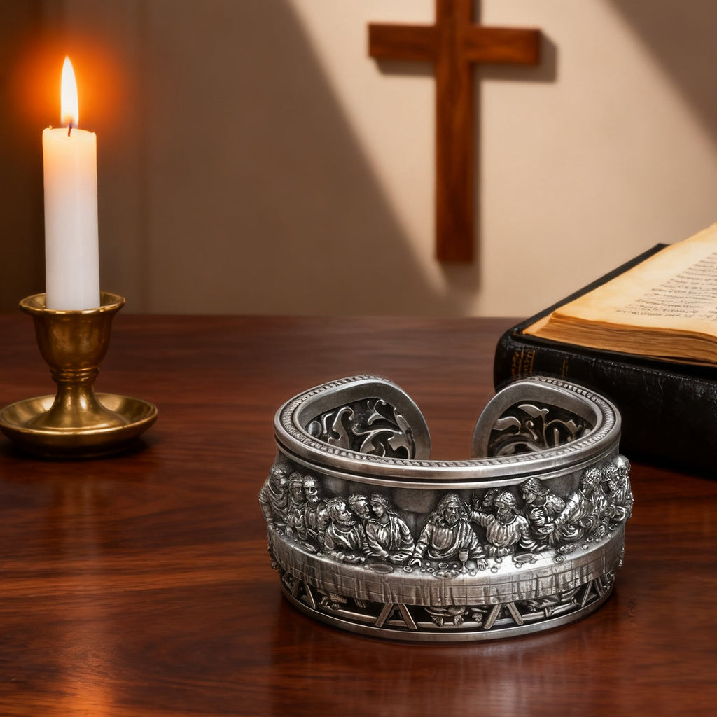 The Last Supper 925K Sterling Silver Open End Adjustable Ring