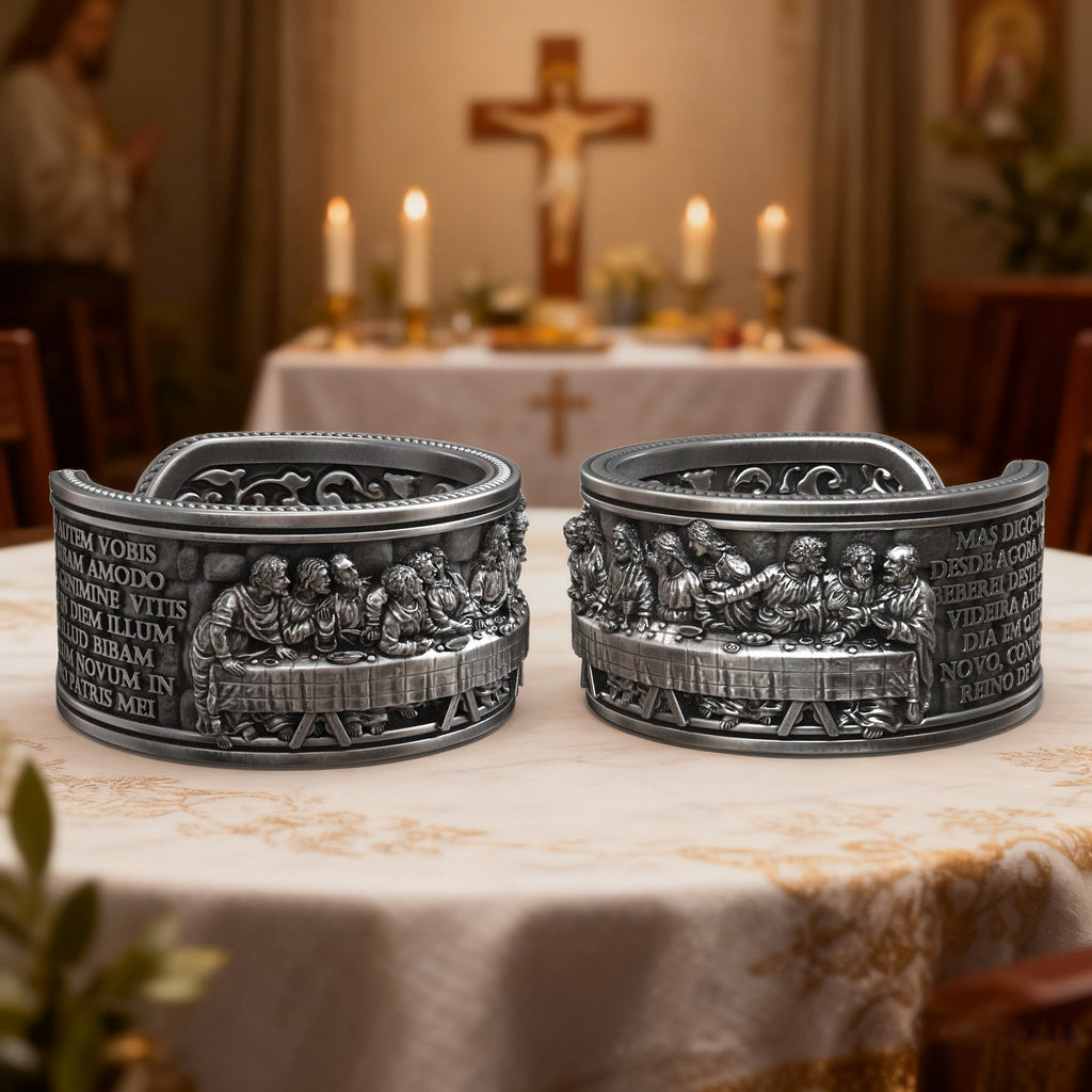 The Last Supper 925K Sterling Silver Open End Adjustable Ring