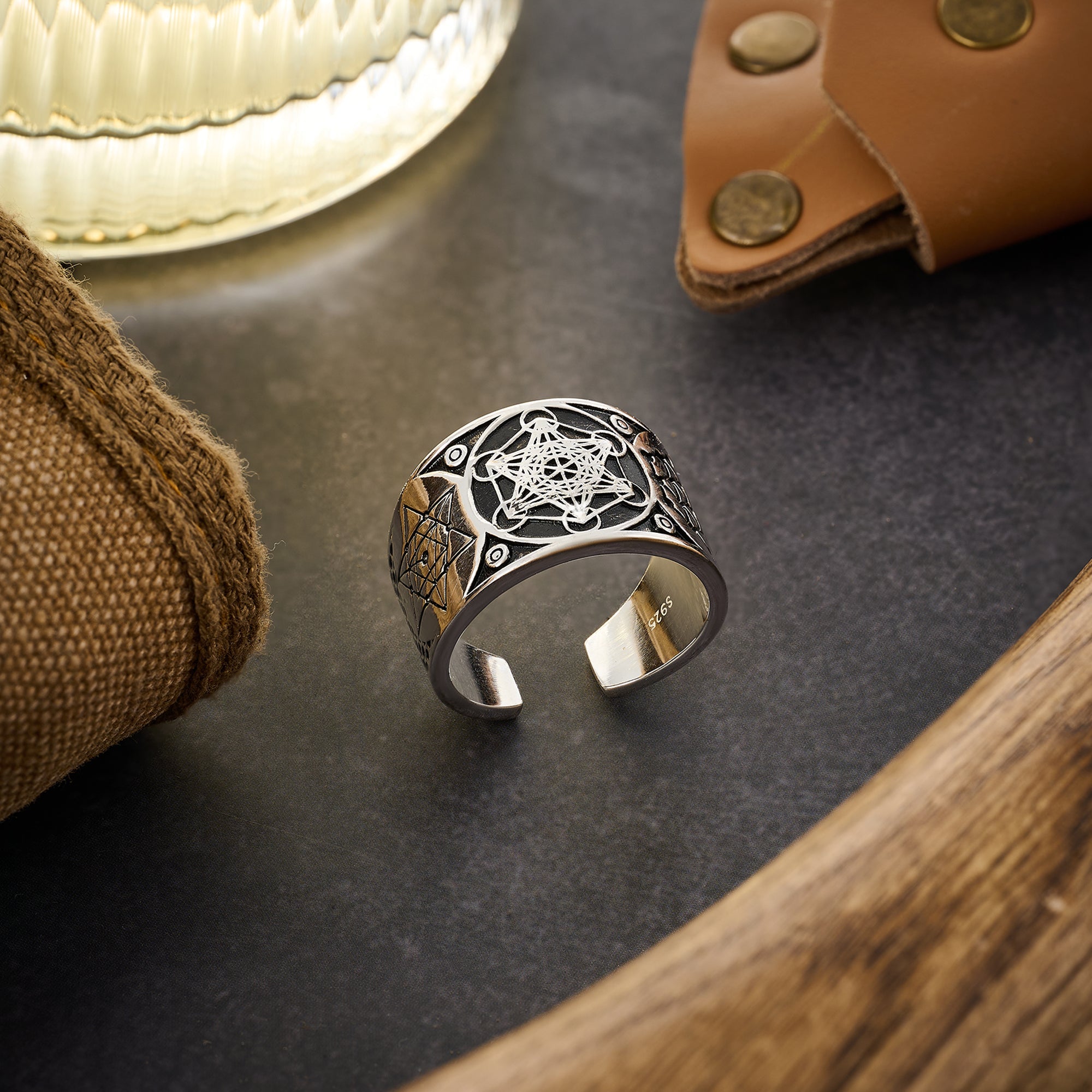 Archangel Metatron Life Angel Seal Adjustable Ring Solomon Kabbalah Amulet