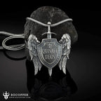 St Michael's Archangel Shield Necklace,The Patron Saint of Paratrooper Police Military Paramedic Fireman