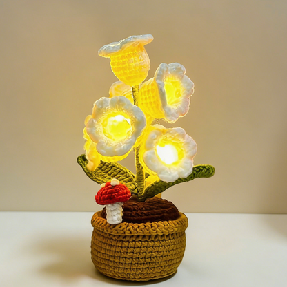 🌼Hand-knitted LED Lilies of the Valley – glowing flowers in a pot for a cozy home atmosphere 💋