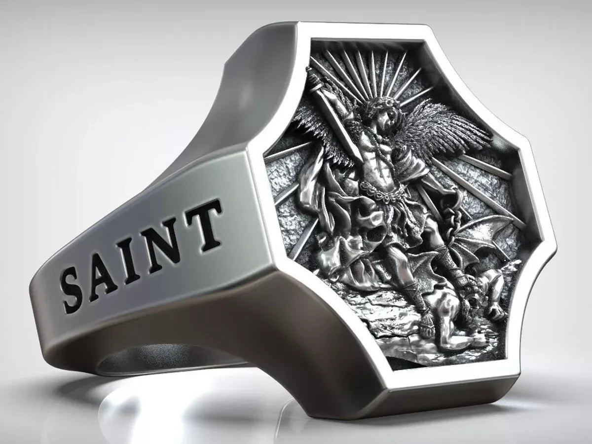 Archangel Michael S925K Silver Ring