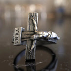 Crucifixion of Jesus S925K Silver Cross Ring