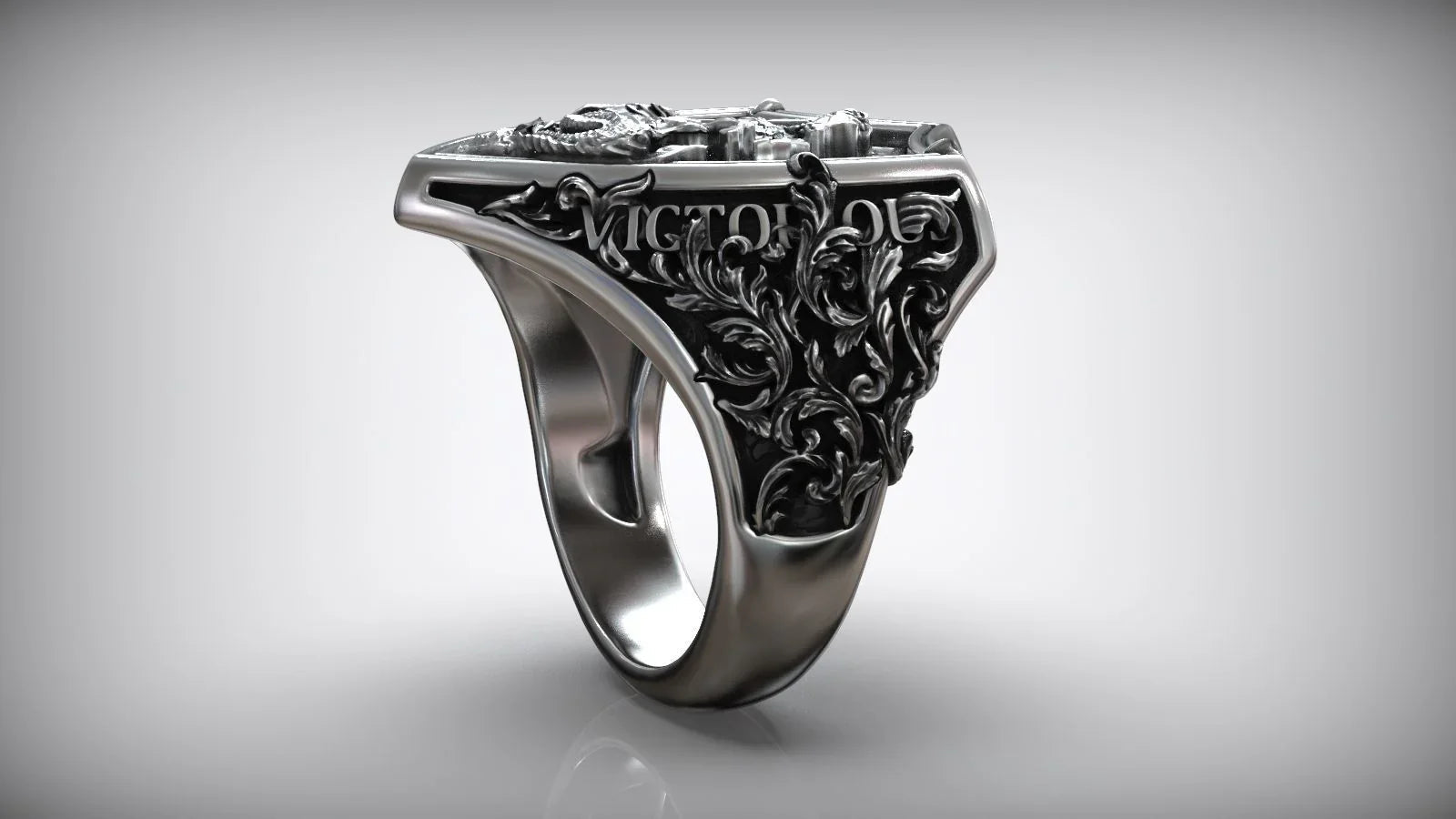 S925K Silver St. George Defeat the Dragon Ring