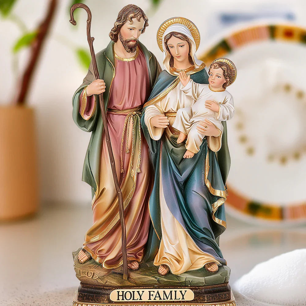 Holy Family Nativity Resin Sculpture Tabletop Display