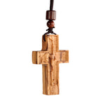 Wooden Savior Cross Necklace