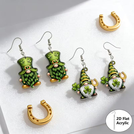 St Patricks Day Earrings | Piercing Dangle Earrings Green💋