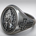 925K Sterling Silver Praying Hands Ring - Christian Symbol of Faith and Devotion