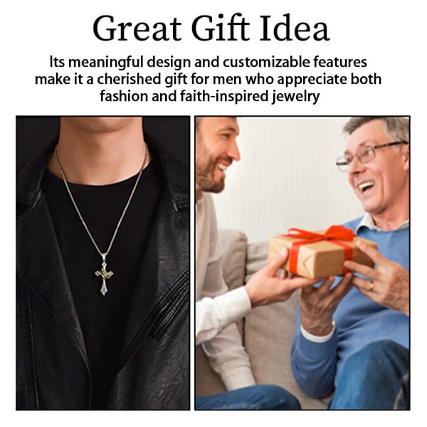 🔥Last Day 50% OFF✝️Men's Crown Cross Necklace💋