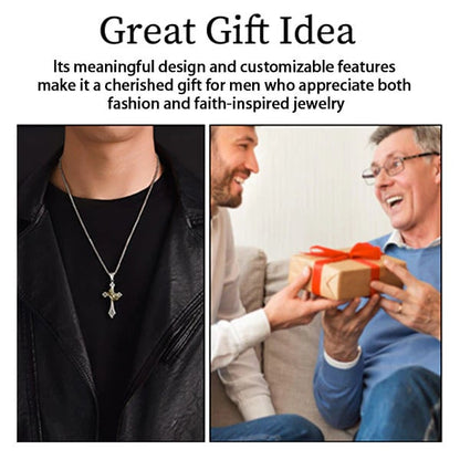 🔥Last Day 50% OFF✝️Men's Crown Cross Necklace💋