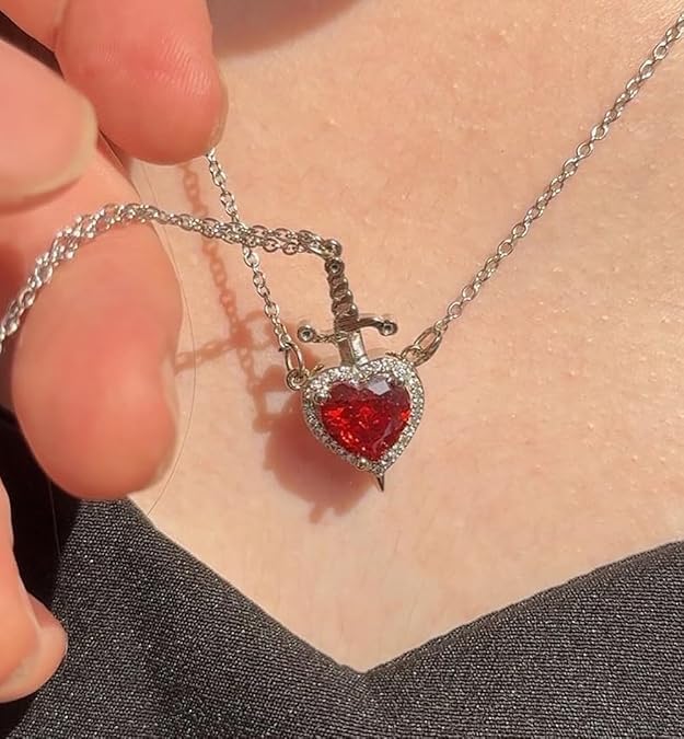 ⚔️❤️ Heart & Sword Matching Couple Necklaces