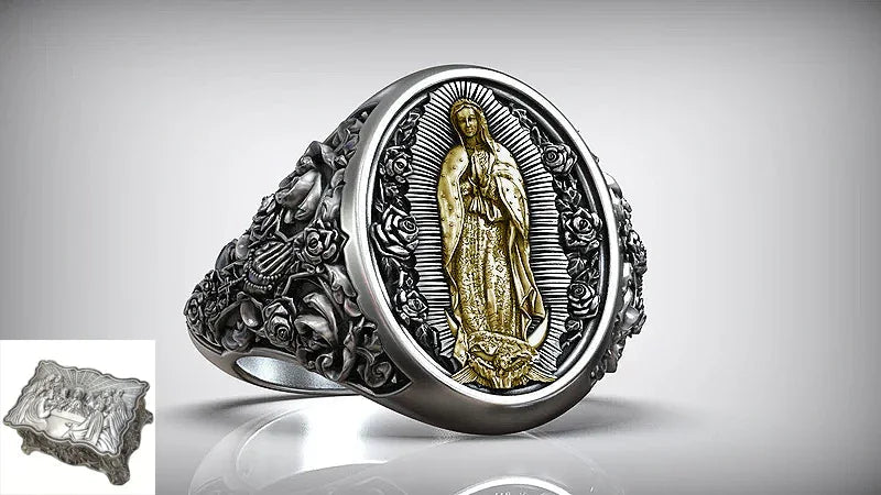 S925K Silver Our Lady of Guadalupe Ring