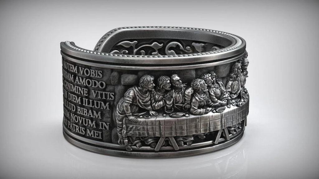 The Last Supper 925K Sterling Silver Open End Adjustable Ring