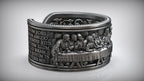 The Last Supper 925K Sterling Silver Open End Adjustable Ring