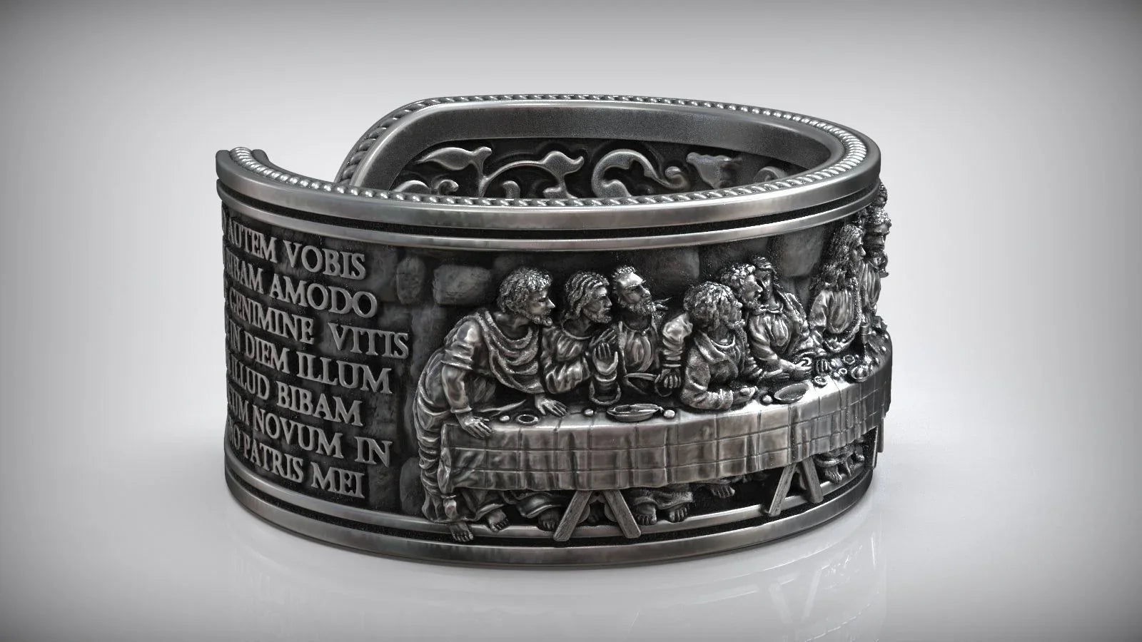 The Last Supper 925K Sterling Silver Open End Adjustable Ring