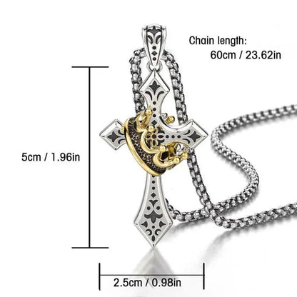 🔥Last Day 50% OFF✝️Men's Crown Cross Necklace💋