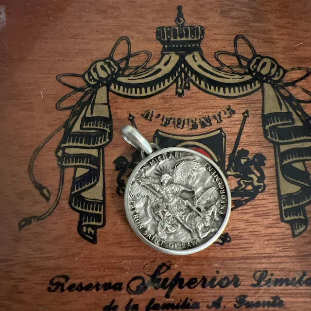 Archangel Michael S925K Silver Round Necklace