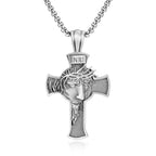 Sterling Pewter/S925K Silver Jesus Cross Necklace