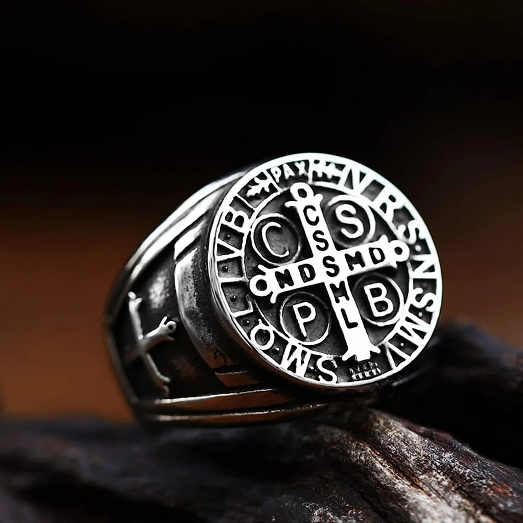 Saint Benedict Medal Stainless Steel Ring