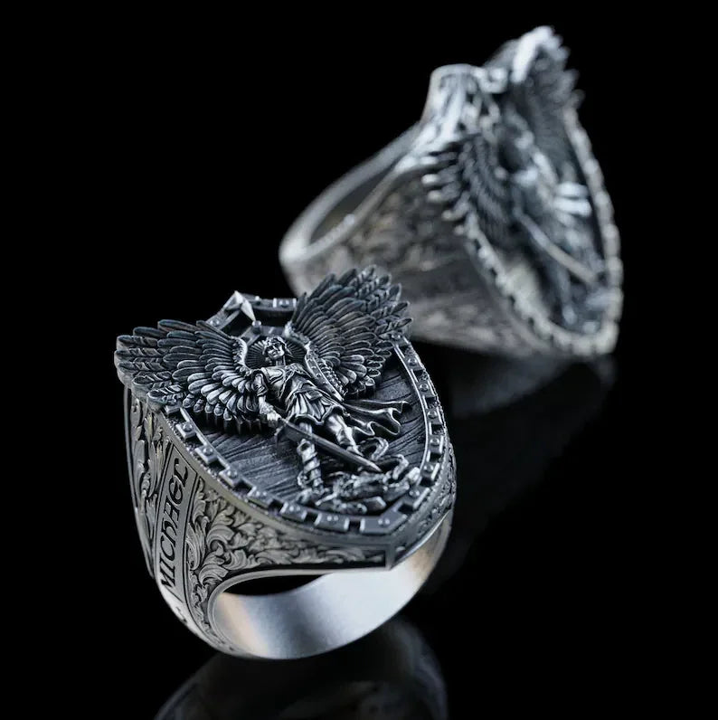 Archangel Michael Steel Titanium Ring——Giving us the strength and courage to move forward