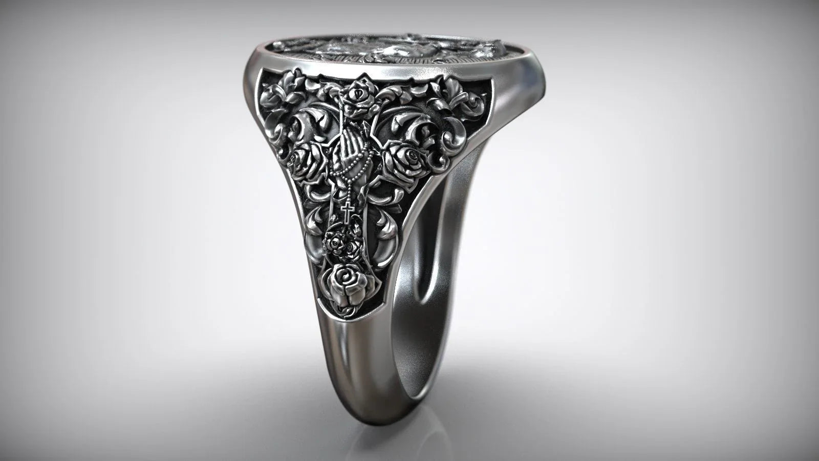 S925K Silver Our Lady of Guadalupe Ring