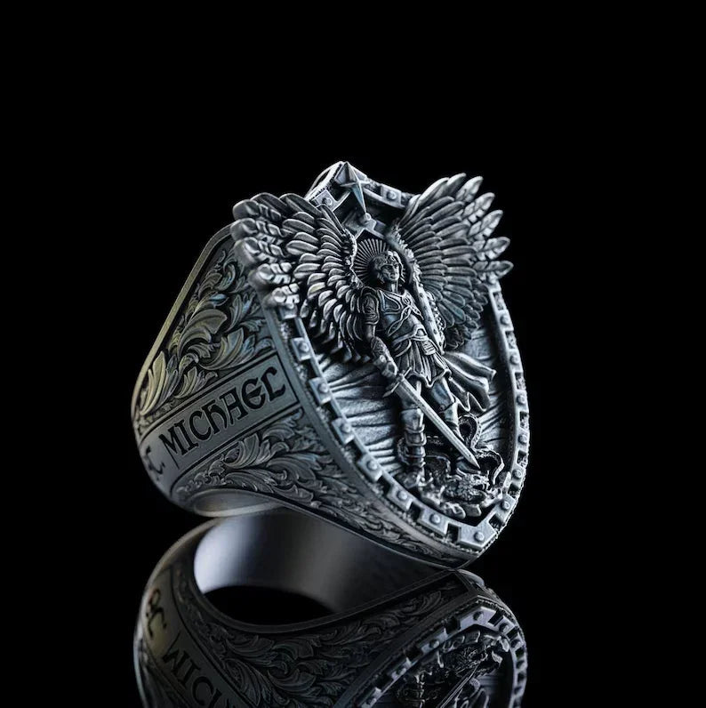 Archangel Michael Steel Titanium Ring——Giving us the strength and courage to move forward