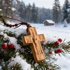 Wooden Savior Cross Necklace