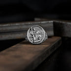 925K Sterling Silver St. Christopher and the Holy Child Jesus Sterling Silver Stamp Ring