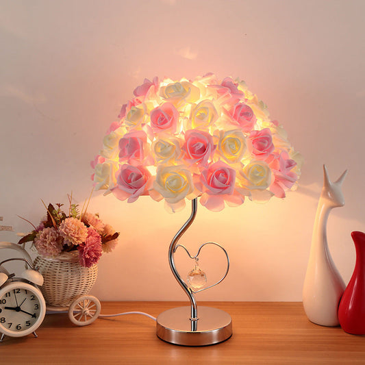 🌹Romantic Rose Petal Table Lamp with Heart-Shaped Base 🏆
