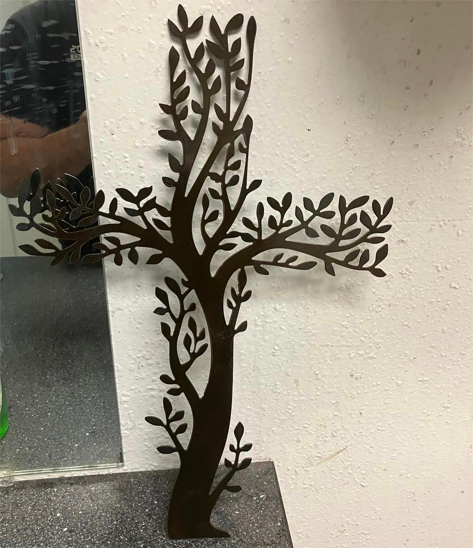 🏆 🌳 Life Tree Cross Metal Decoration