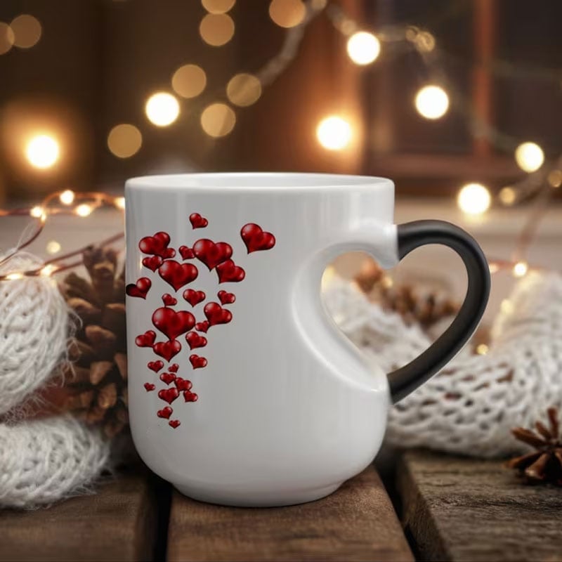Heart-shaped Color-changing Ceramic Mug💋