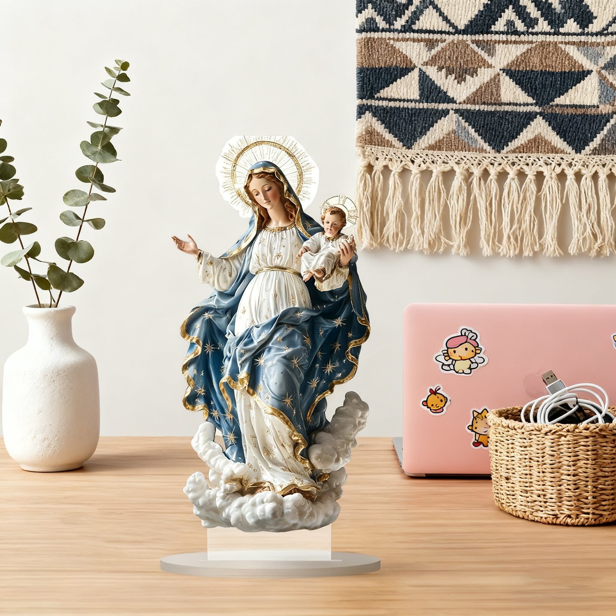 🌟 Our Lady of Grace Acrylic Desktop Statue: A Christian Symbol of Mary’s Love & Christ’s Presence