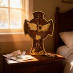 Archangel Michael Solid wood carving gift - Hand carved from a whole piece of wood