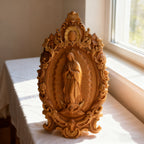 A Handcrafted Sanctuary: Our Lady of Guadalupe Wood Carving