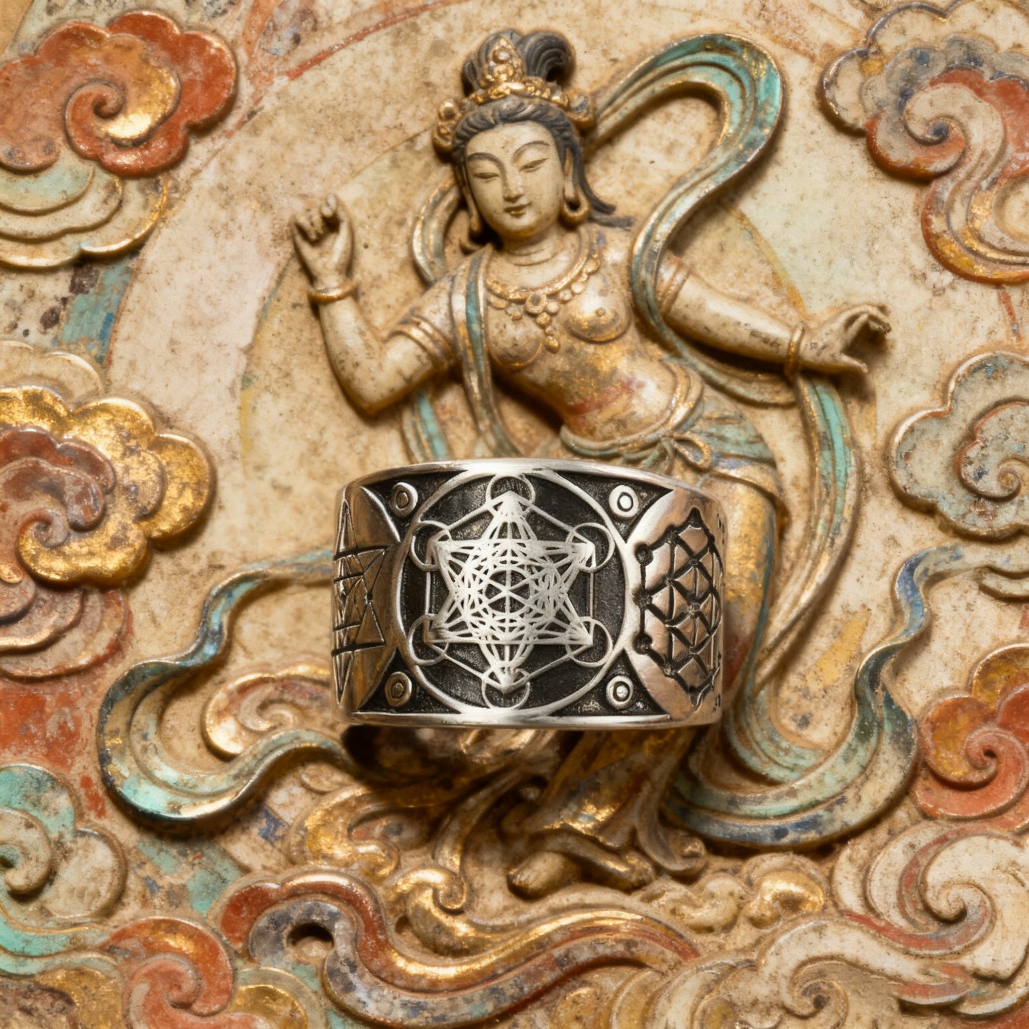 Archangel Metatron Life Angel Seal Adjustable Ring Solomon Kabbalah Amulet