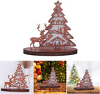 Illuminated Christmas Tree Nativity Scene Ornament with Reindeer