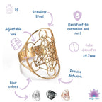 Metatron's Cube Ring Archangel Protection Women Ring Stainless Steel Jewelry