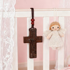 Wooden Savior Cross Necklace